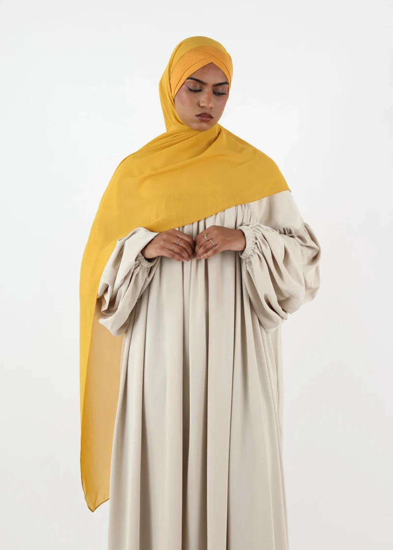 Alternative view of Chiffon with Jersey Cap Instant Hijab - Mustard