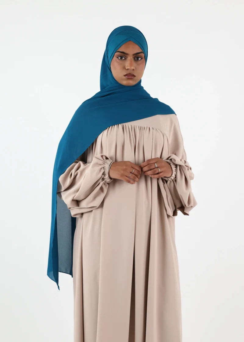 Alternative view of Chiffon with Jersey Cap Instant Hijab - Teal