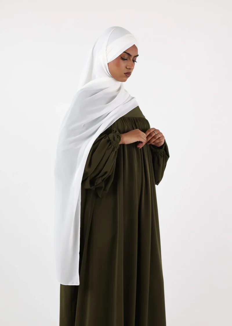 Alternative view of Chiffon with Jersey Cap Instant Hijab - White