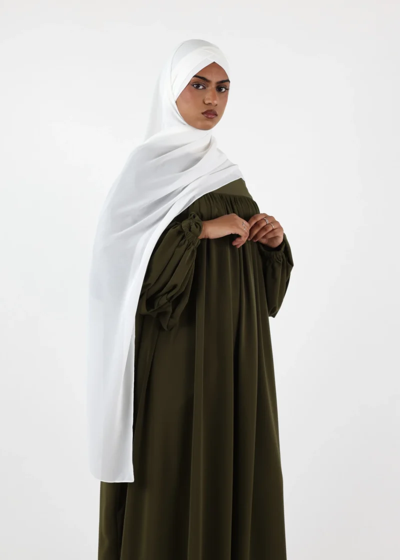 Chiffon with Jersey Cap Instant Hijab - White