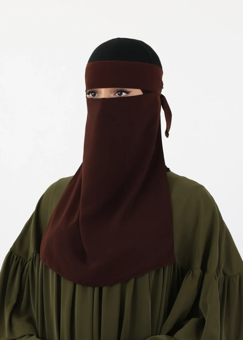 Ghashwa Niqab Set - Coffee - Image 8