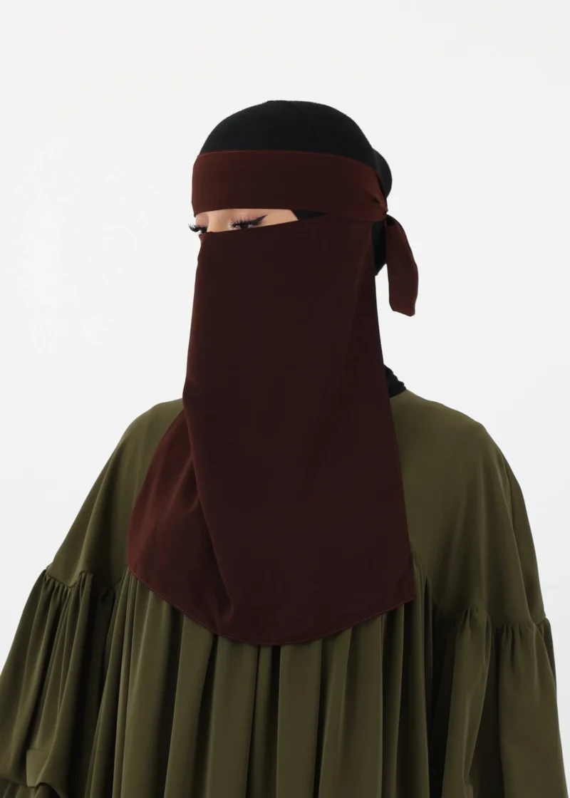 Ghashwa Niqab Set - Coffee - Image 7