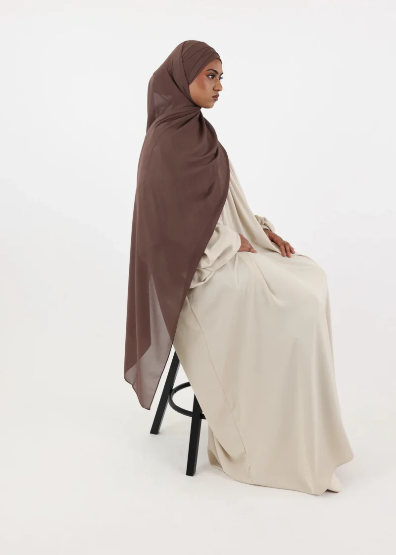 Alternative view of Criss Cross Chiffon Instant Hijab Dark Taupe