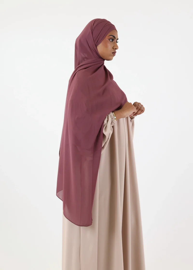 Criss Cross Chiffon Instant Hijab Dusty Mauve