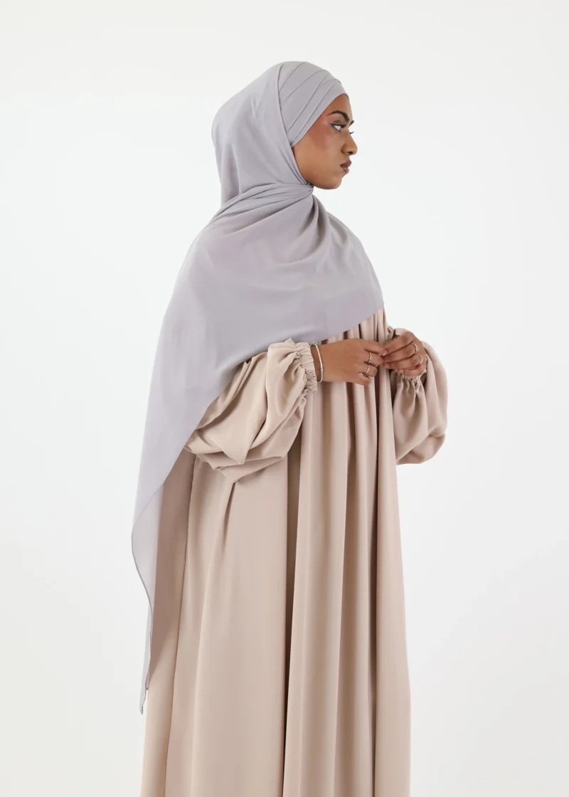 Alternative view of Criss Cross Chiffon Instant Hijab Light Grey