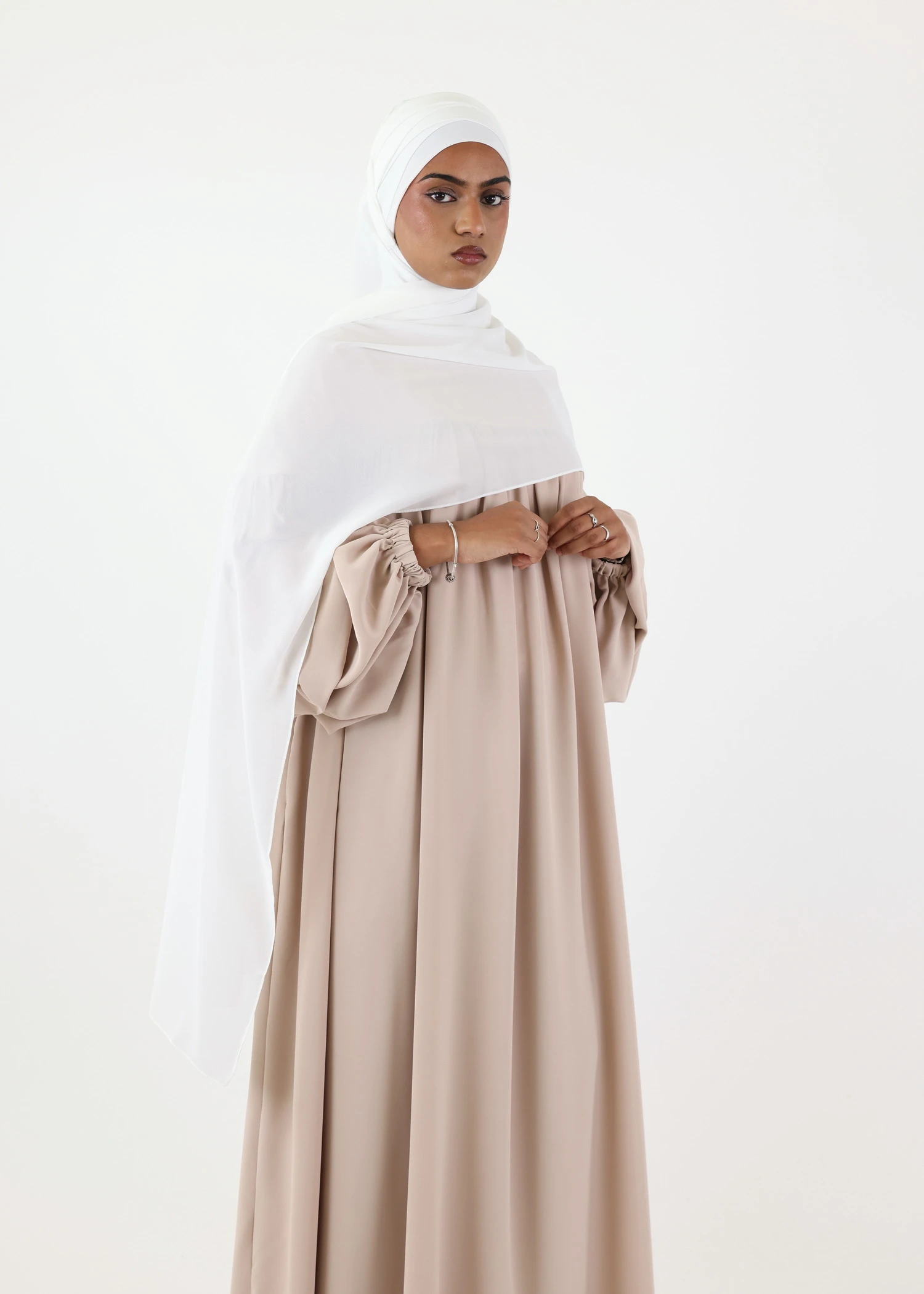 Criss Cross Chiffon Instant Hijab White