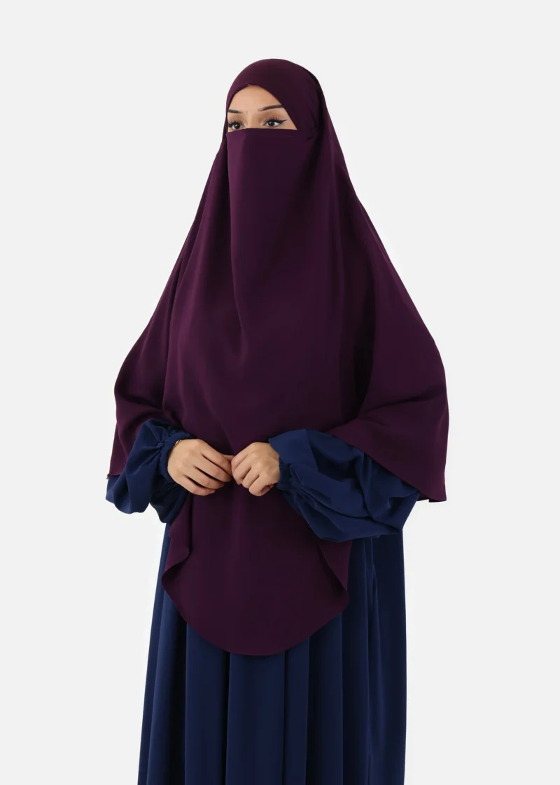 Khimar Niqab Dark Purple - Image 5