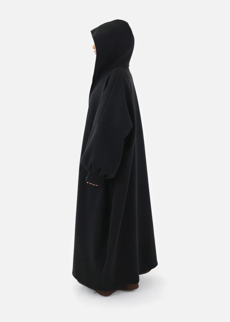 Alternative view of Oversized Hooded Kimono Coat - Black