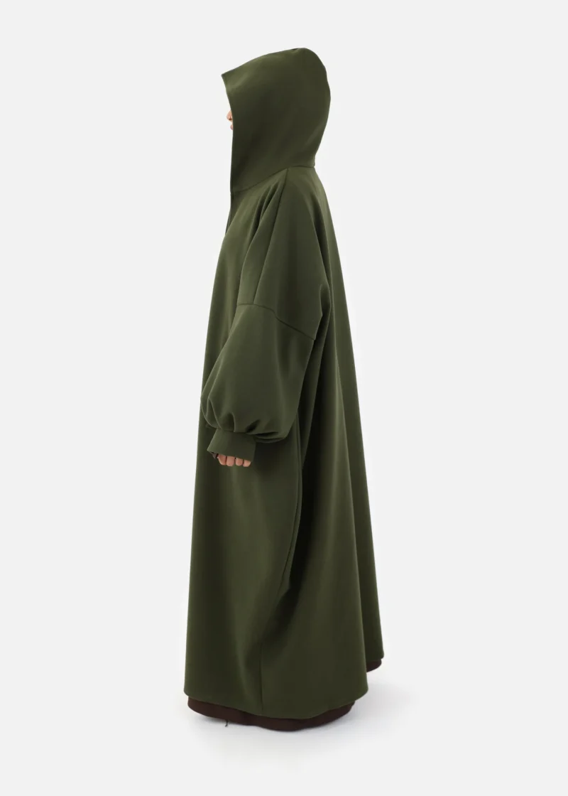 Alternative view of Oversized Hooded Kimono Coat - Khaki