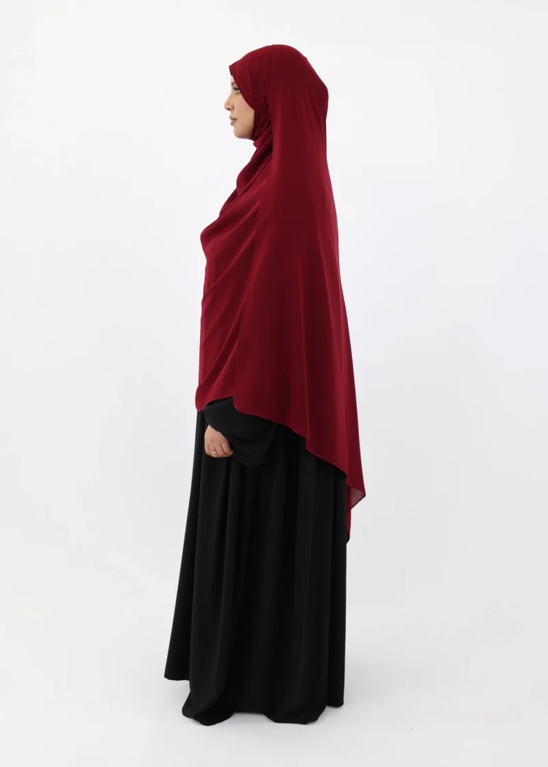 Mega Hijab 2XL- Smooth Premium Chiffon - Burgundy - Image 6