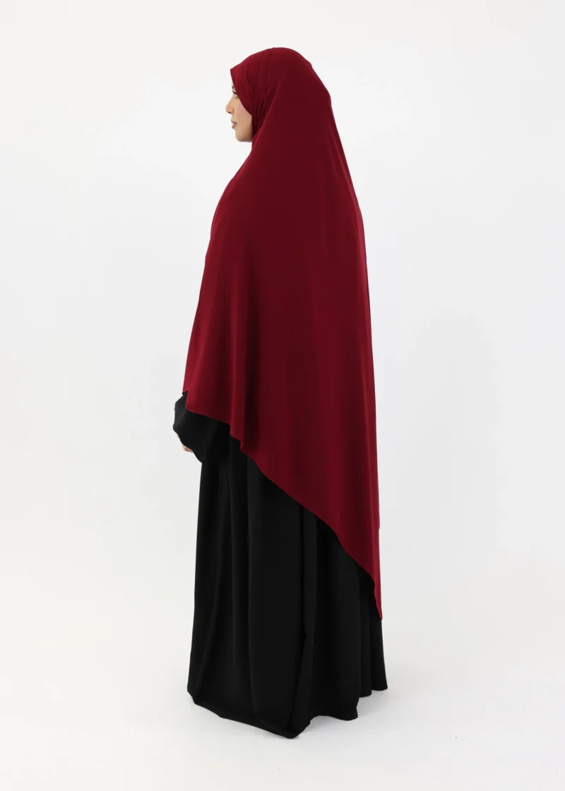 Mega Hijab 2XL- Smooth Premium Chiffon - Burgundy - Image 5