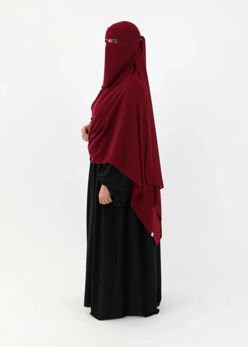 Mega Hijab 2XL- Smooth Premium Chiffon - Burgundy - Image 4