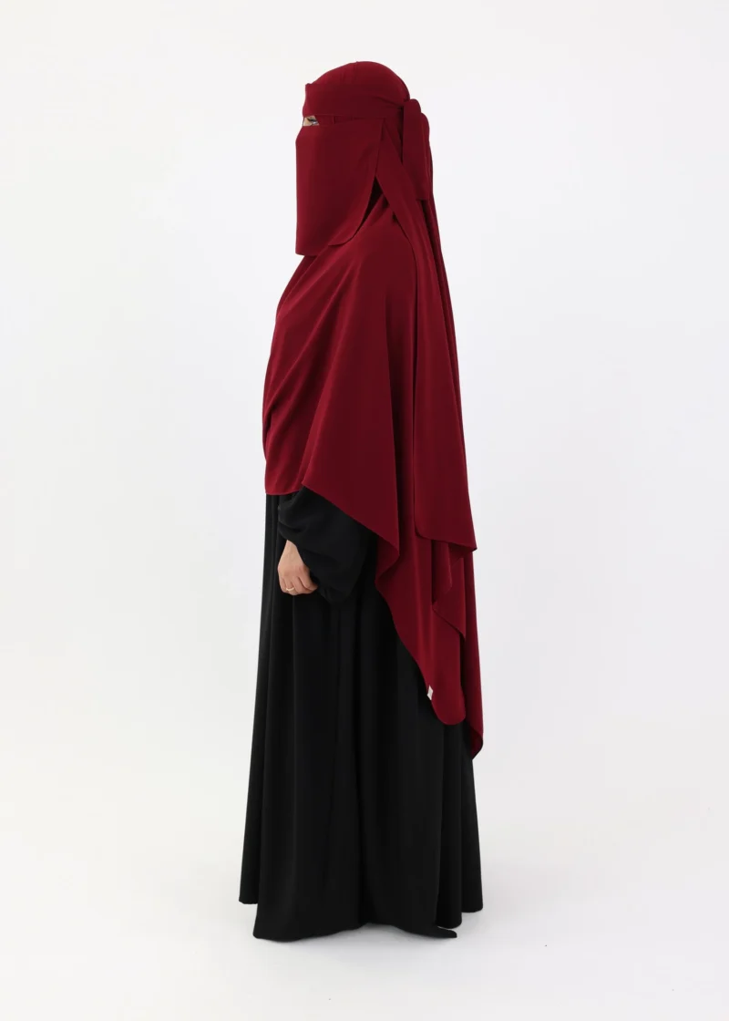 Mega Hijab 2XL- Smooth Premium Chiffon - Burgundy - Image 3