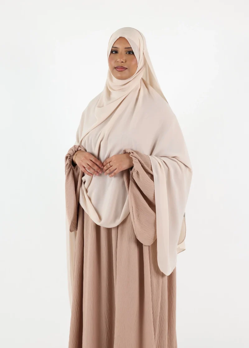 Mega Hijab 2XL- Smooth Premium Chiffon - Cream Beige - Image 3