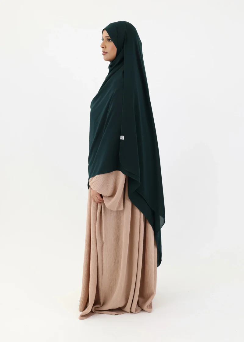 Mega Hijab 2XL- Smooth Premium Chiffon - Dark Green - Image 3