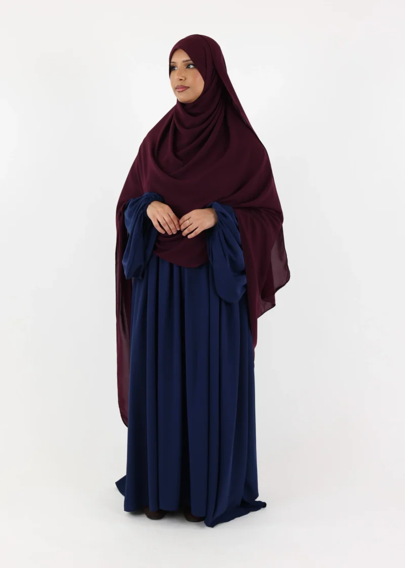 Mega Hijab 2XL- Smooth Premium Chiffon - Dark Purple - Image 4