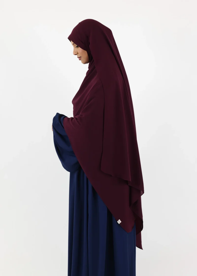 Mega Hijab 2XL- Smooth Premium Chiffon - Dark Purple - Image 3