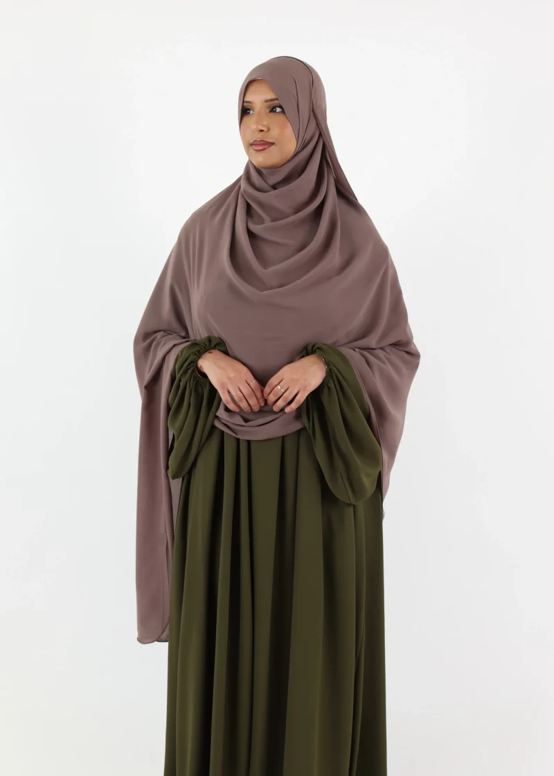 Mega Hijab 2XL- Smooth Premium Chiffon - Taupe - Image 4