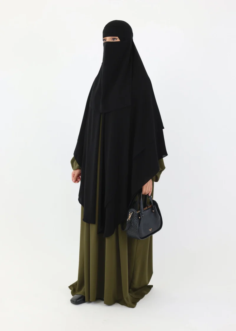 Mega Square Hijab - Smooth Premium Chiffon  - Black