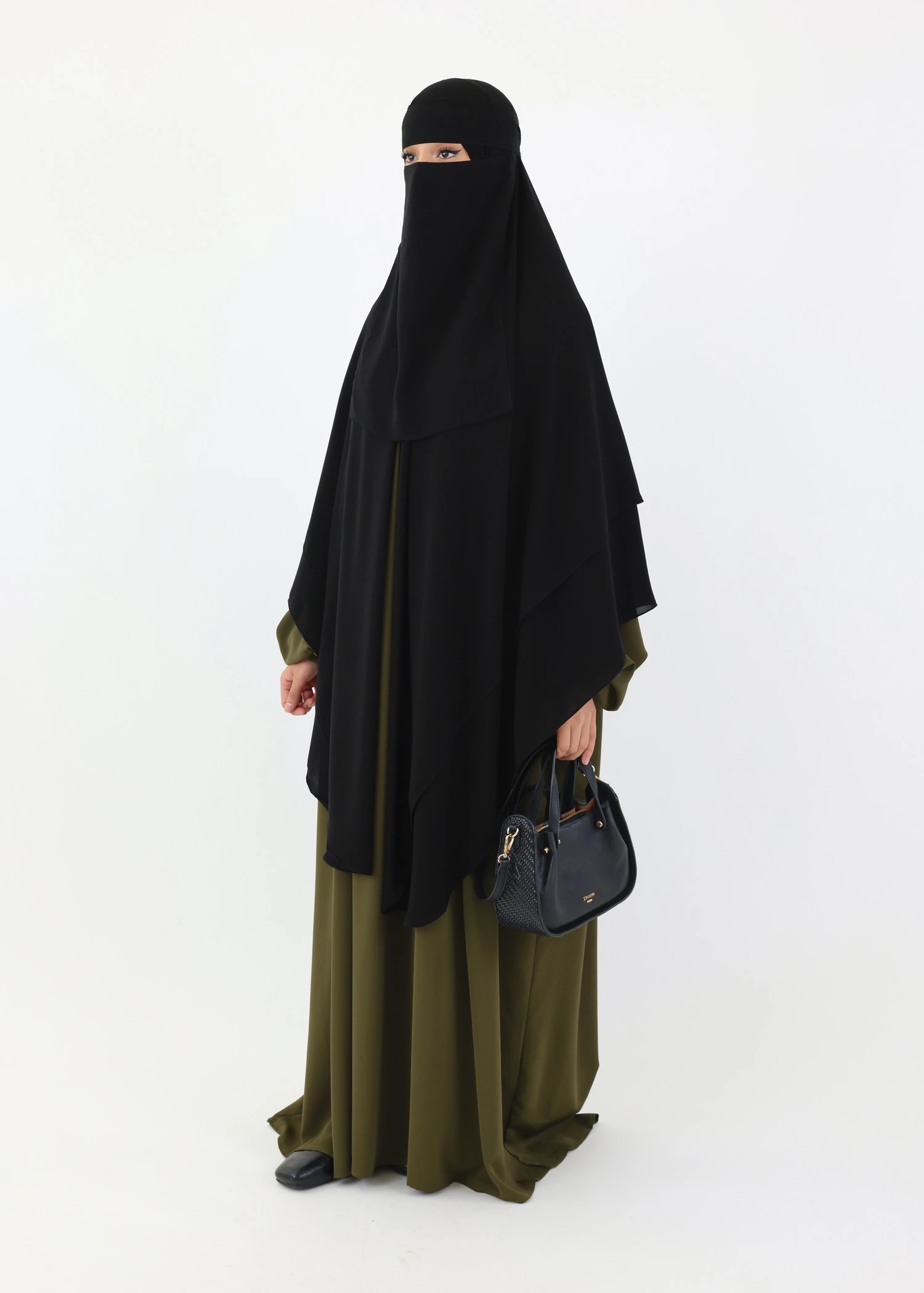 Mega Square Hijab - Smooth Premium Chiffon  - Black