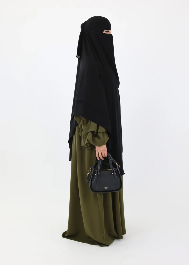 Mega Square Hijab - Smooth Premium Chiffon  - Black - Image 7