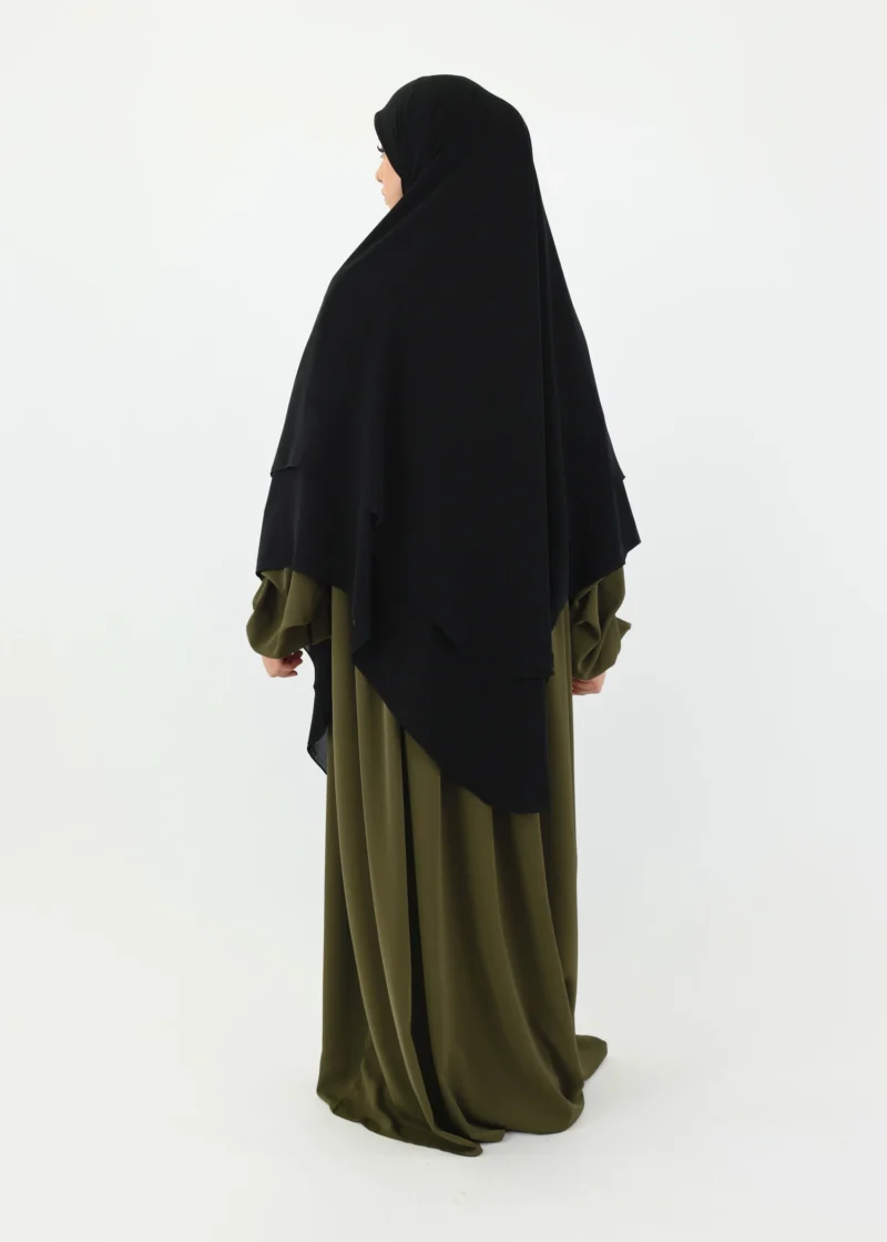 Mega Square Hijab - Smooth Premium Chiffon  - Black - Image 5