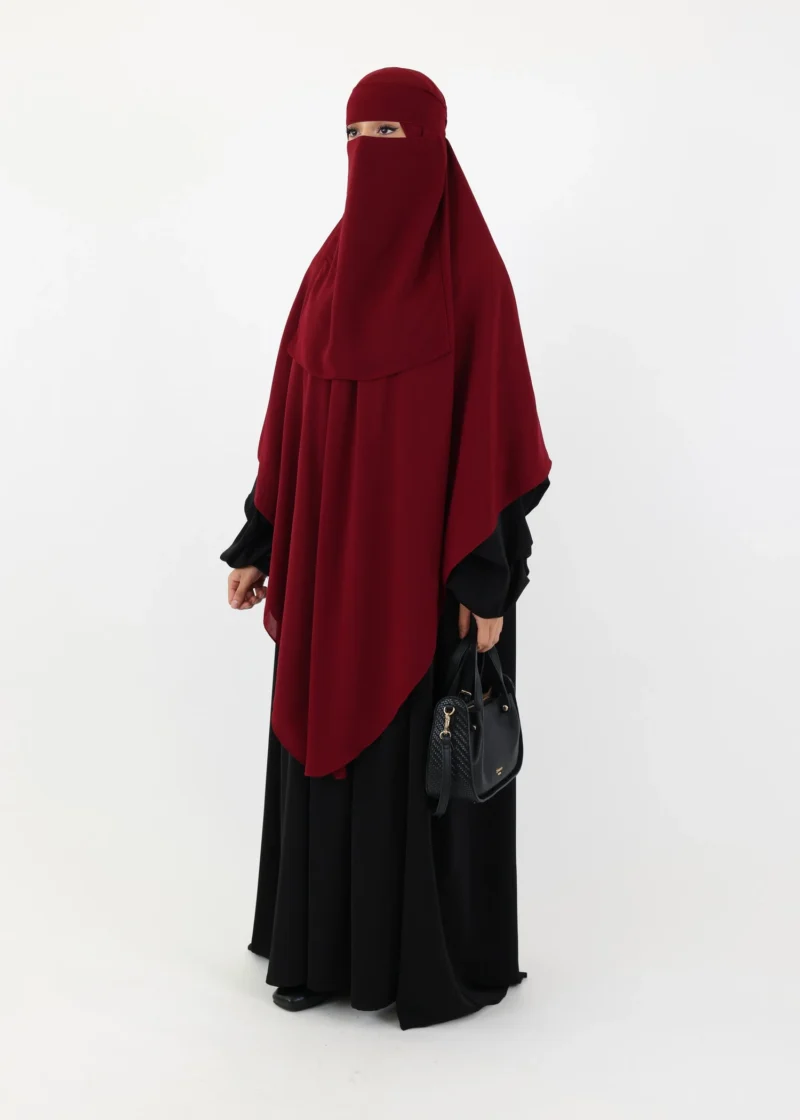 Mega Square Hijab - Smooth Premium Chiffon  - Burgundy