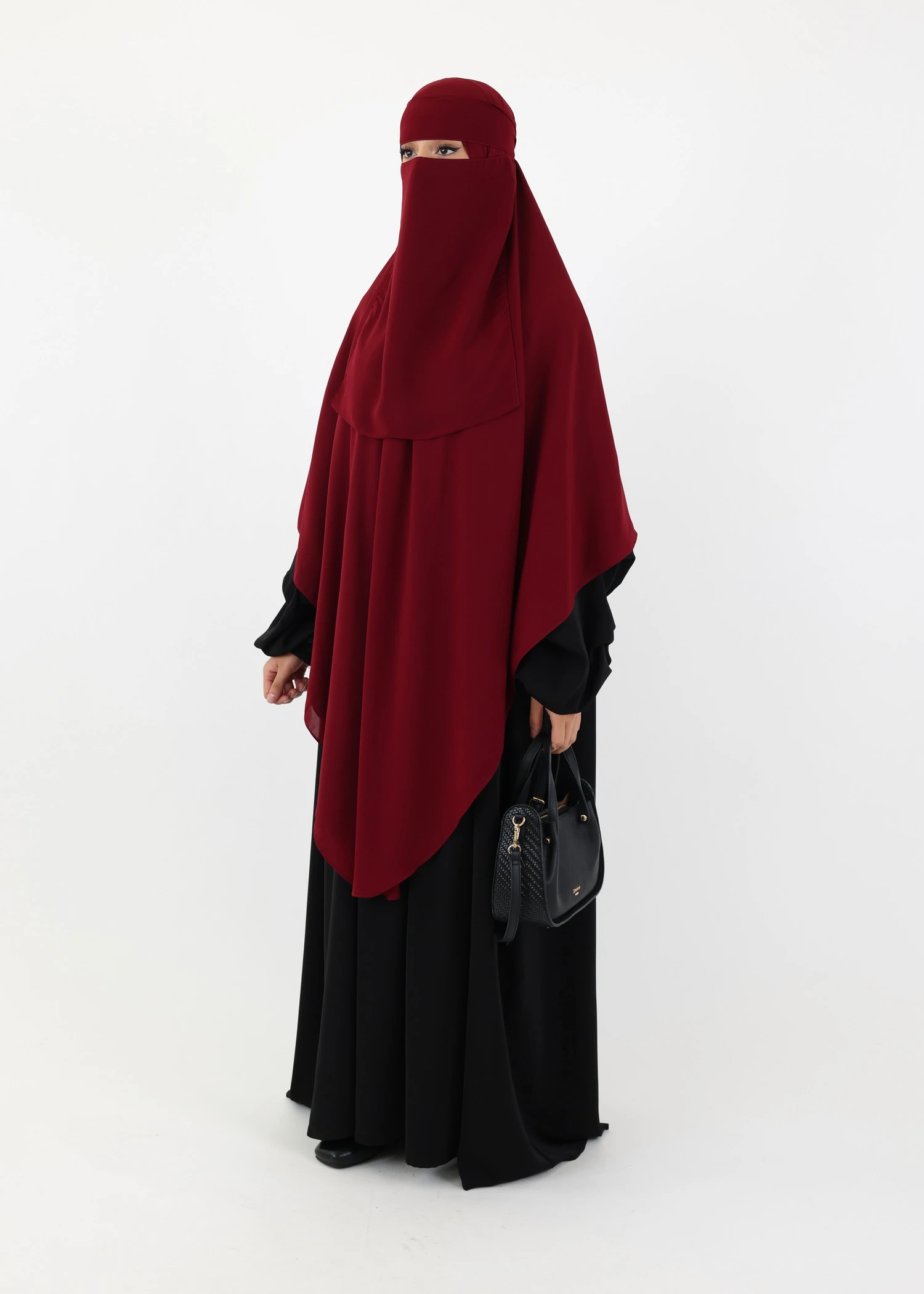 Mega Square Hijab - Smooth Premium Chiffon  - Burgundy