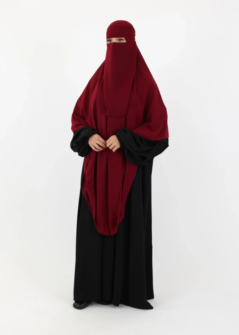 Mega Square Hijab - Smooth Premium Chiffon  - Burgundy - Image 5