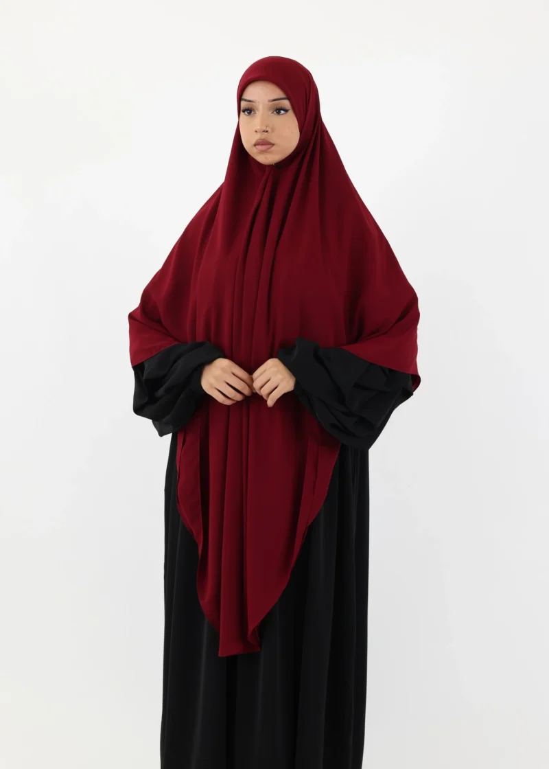 Mega Square Hijab - Smooth Premium Chiffon  - Burgundy - Image 3
