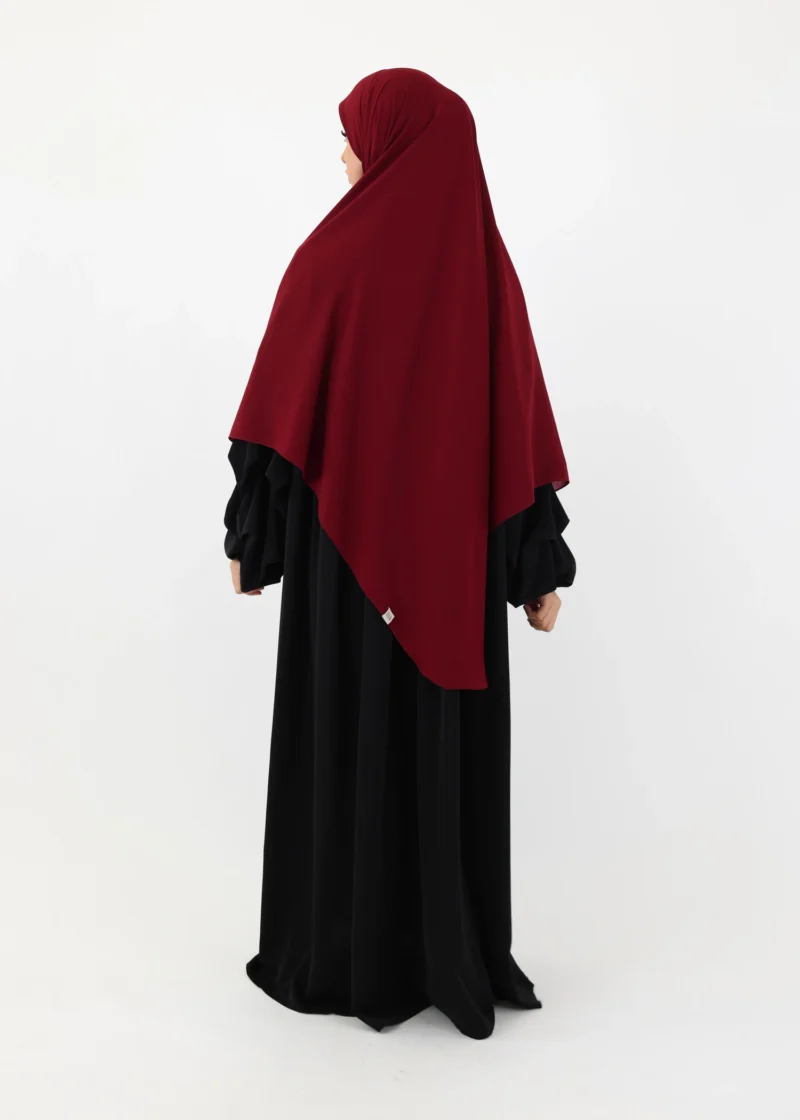 Mega Square Hijab - Smooth Premium Chiffon  - Burgundy - Image 7