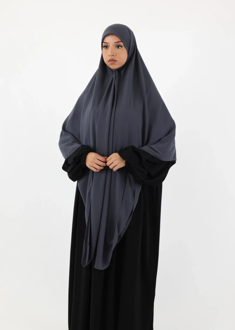 Mega Square Hijab - Smooth Premium Chiffon  - Charcoal Grey