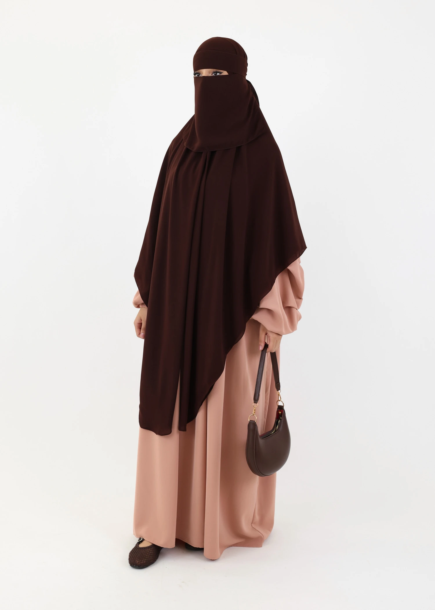 Mega Square Hijab - Smooth Premium Chiffon  - Coffee