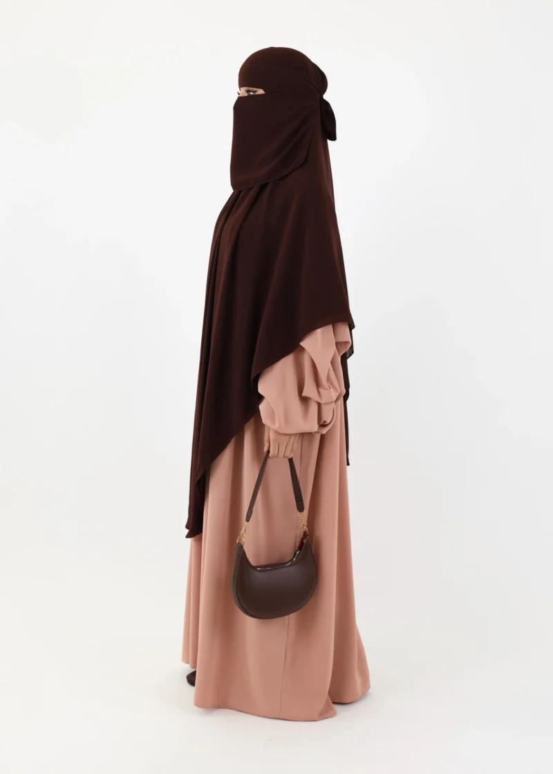 Mega Square Hijab - Smooth Premium Chiffon  - Coffee - Image 7