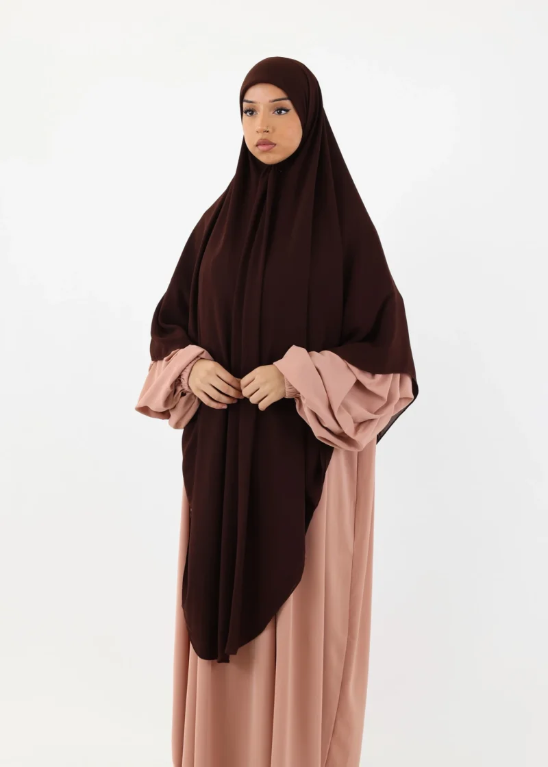 Mega Square Hijab - Smooth Premium Chiffon  - Coffee - Image 6