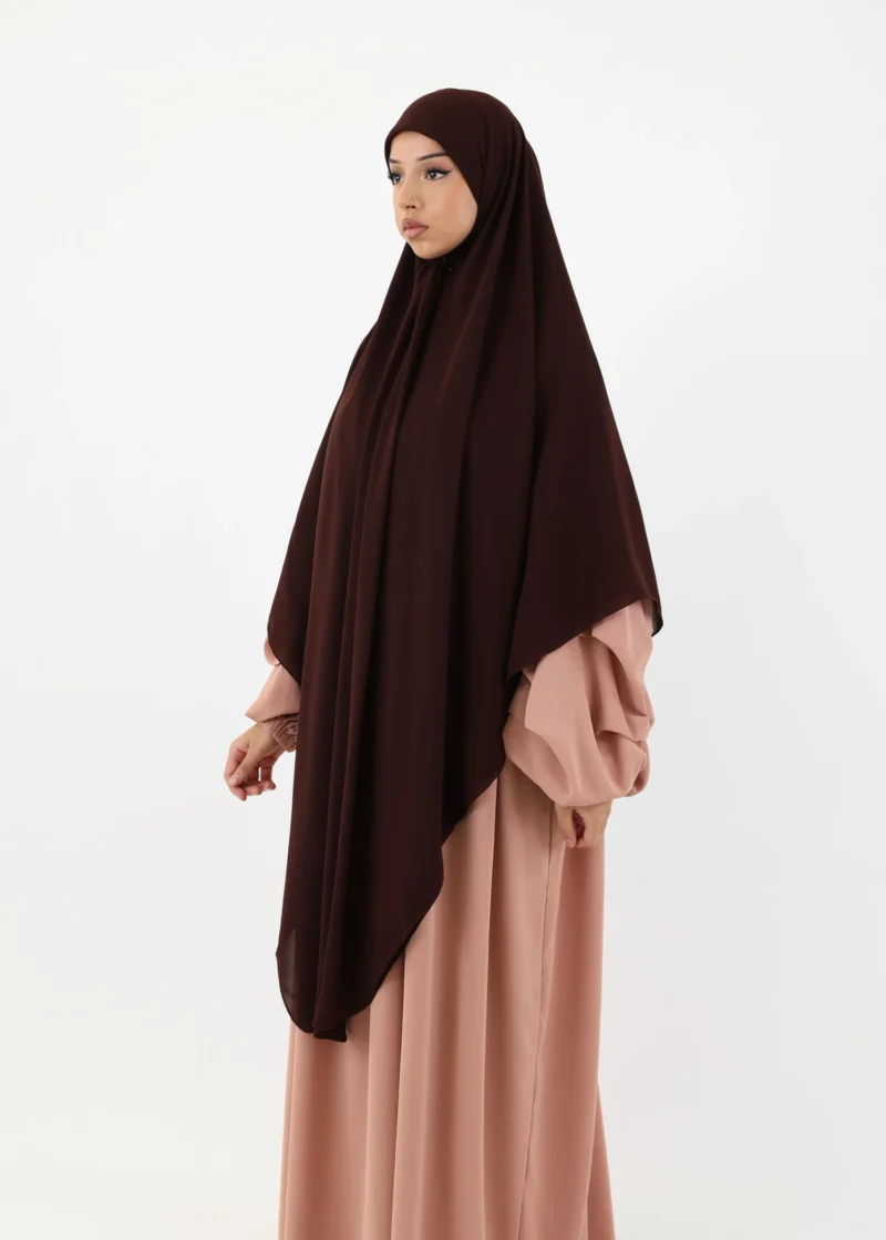 Mega Square Hijab - Smooth Premium Chiffon  - Coffee - Image 5