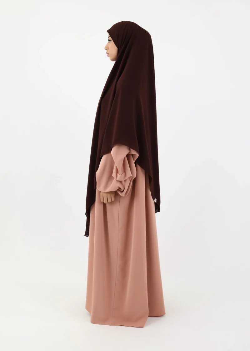 Mega Square Hijab - Smooth Premium Chiffon  - Coffee - Image 4