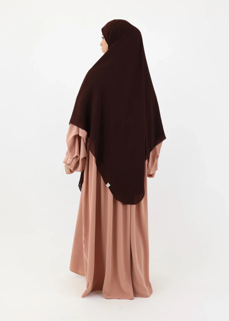 Mega Square Hijab - Smooth Premium Chiffon  - Coffee - Image 3