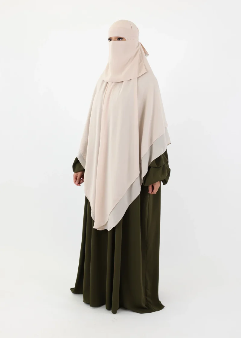 Mega Square Hijab - Smooth Premium Chiffon  - Cream Beige
