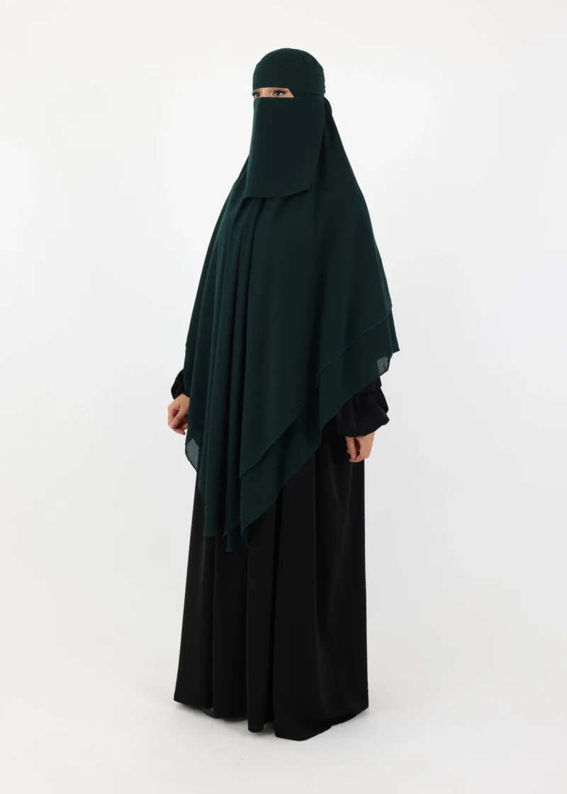 Mega Square Hijab - Smooth Premium Chiffon  - Dark Green
