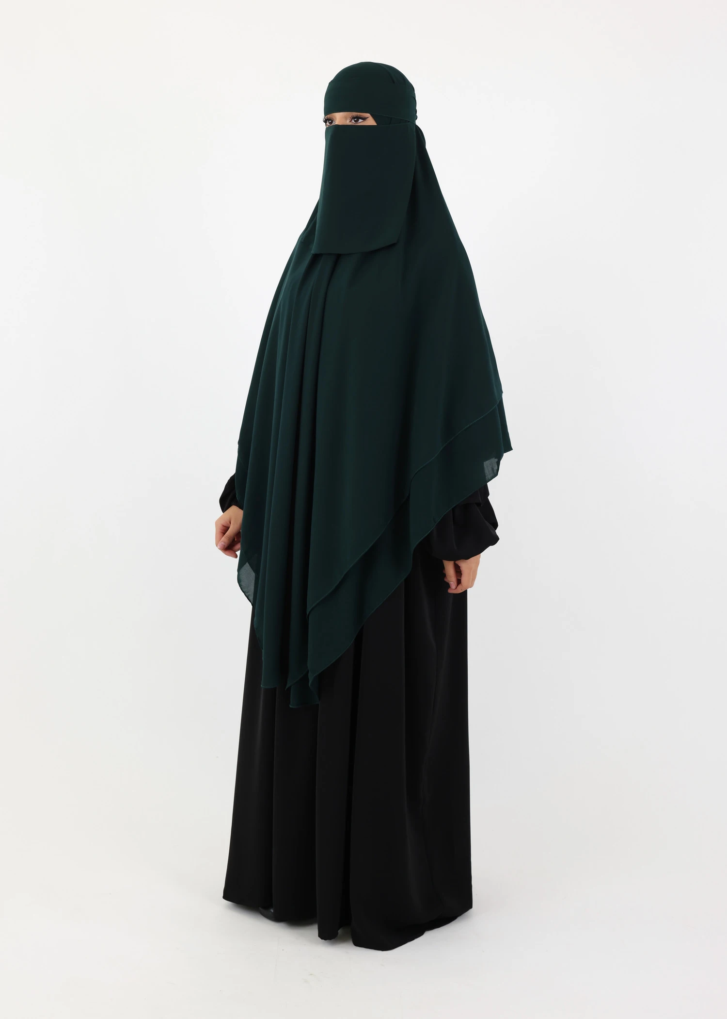 Mega Square Hijab - Smooth Premium Chiffon  - Dark Green