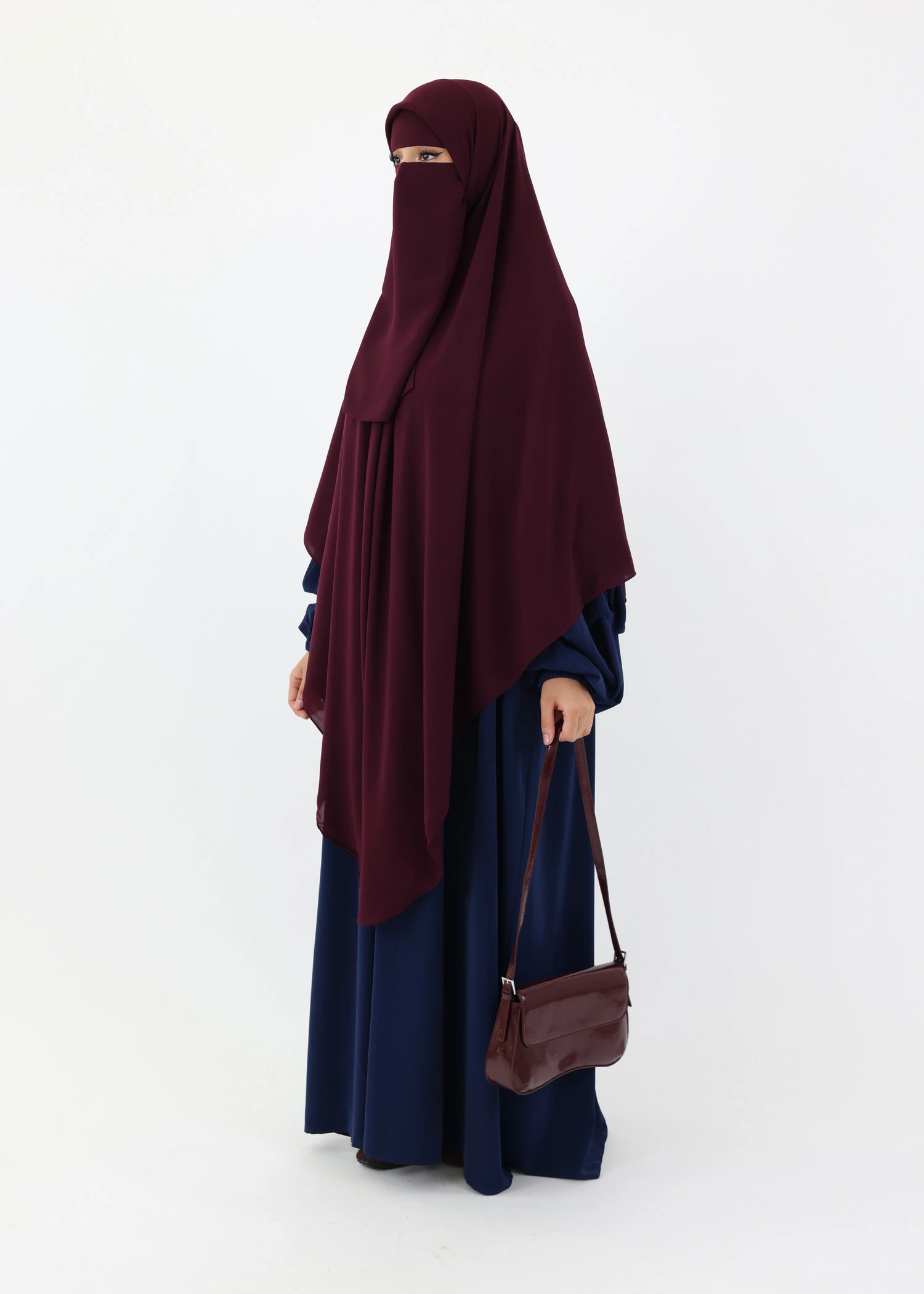 Mega Square Hijab - Smooth Premium Chiffon  - Dark Purple