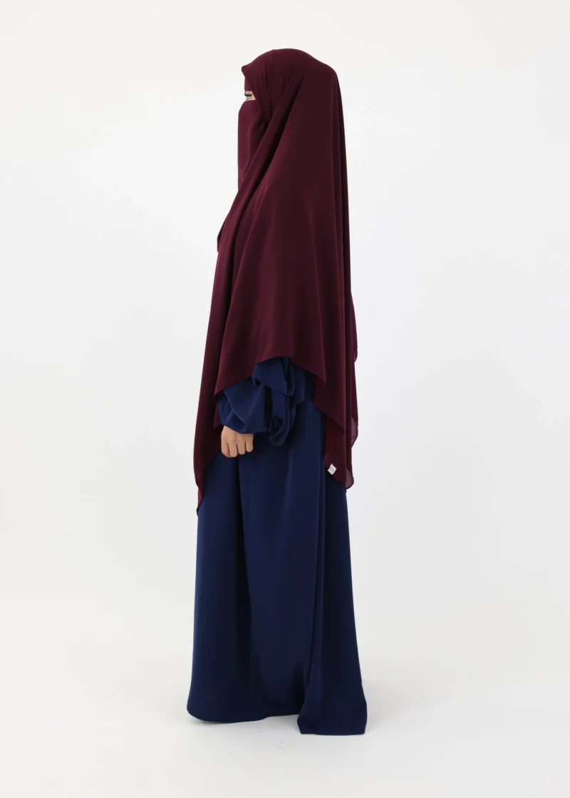 Mega Square Hijab - Smooth Premium Chiffon  - Dark Purple - Image 7