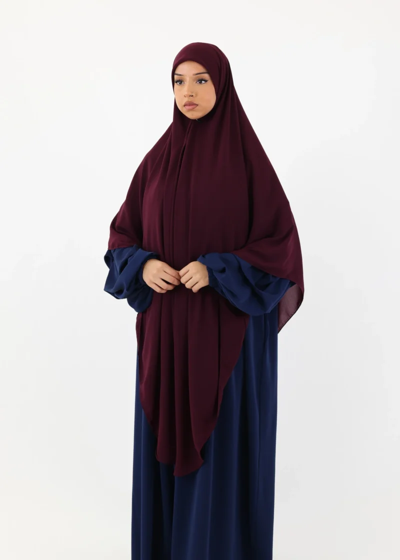 Mega Square Hijab - Smooth Premium Chiffon  - Dark Purple - Image 5