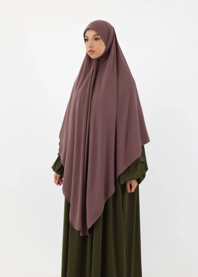 Mega Square Hijab - Smooth Premium Chiffon  - Dark Taupe - Image 3
