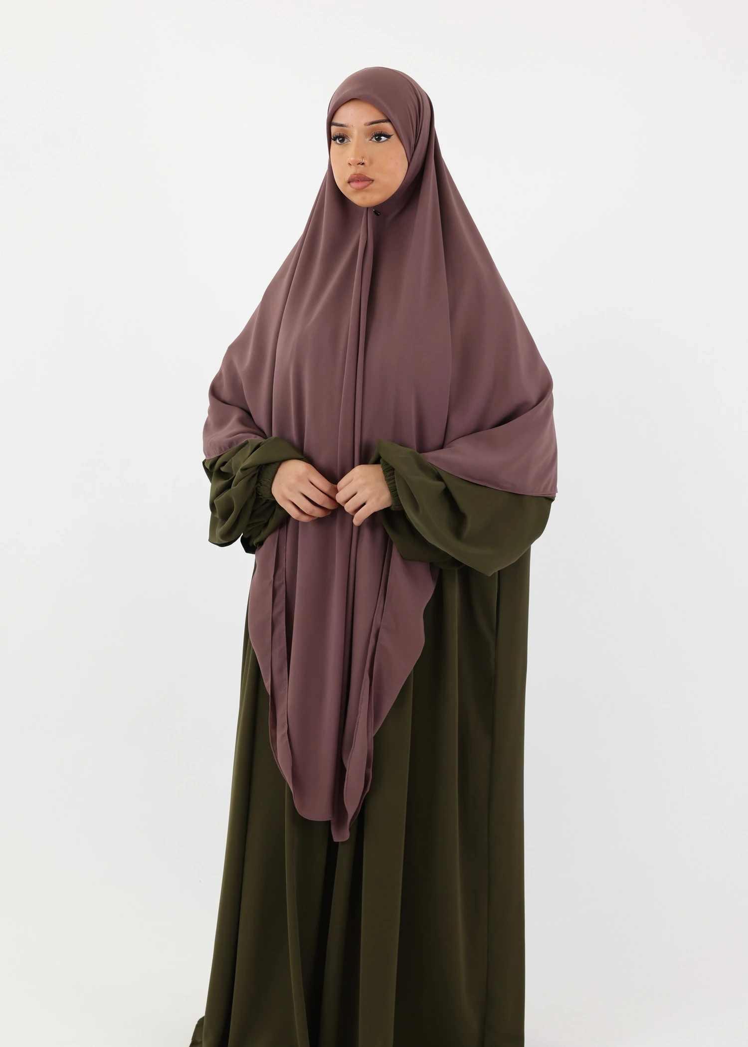 Mega Square Hijab - Smooth Premium Chiffon  - Dark Taupe