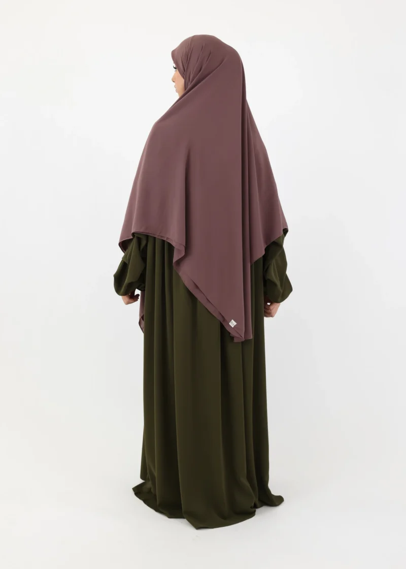 Mega Square Hijab - Smooth Premium Chiffon  - Dark Taupe - Image 4