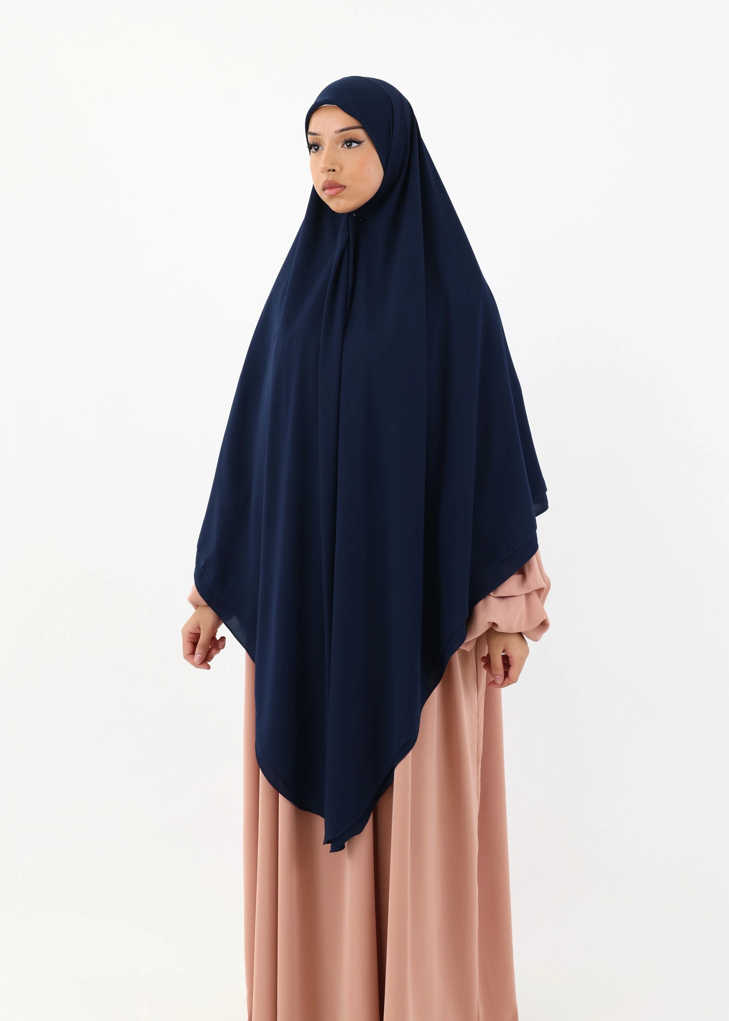 Mega Square Hijab - Smooth Premium Chiffon  - Navy