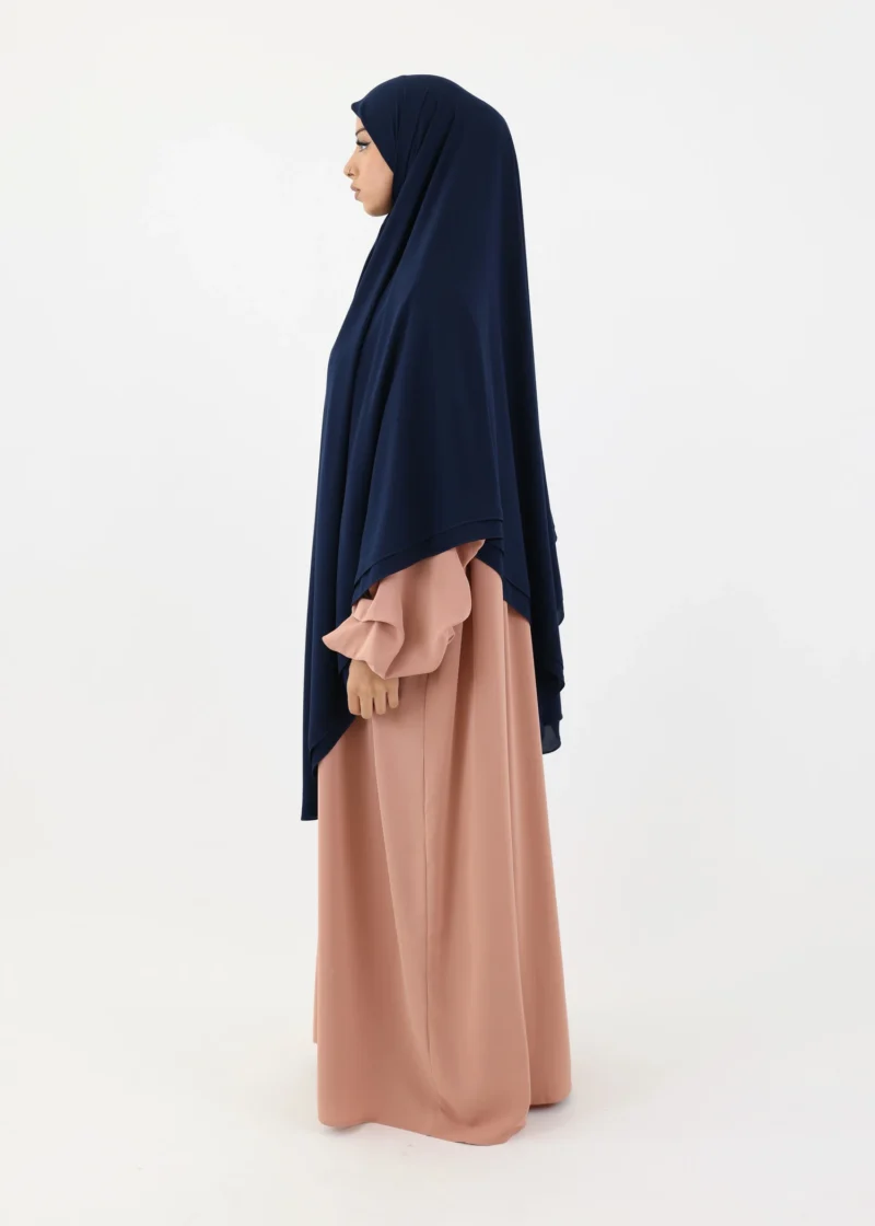 Mega Square Hijab - Smooth Premium Chiffon  - Navy - Image 4
