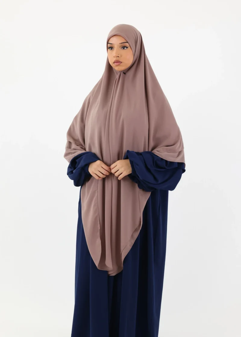 Mega Square Hijab - Smooth Premium Chiffon  - Soft Taupe - Image 5